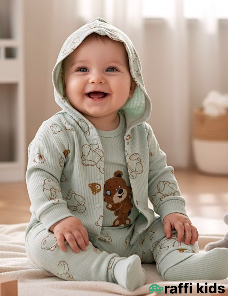 Balaca dost 3-lü dəst -Türkiyə istehsalı pambıq uşaq geyimi|Raffi Kids