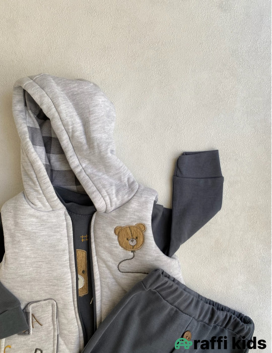 Dost olaq 3-lü dəst-türkiyə istehsalı pambıq uşaq geyimi|Raffikids