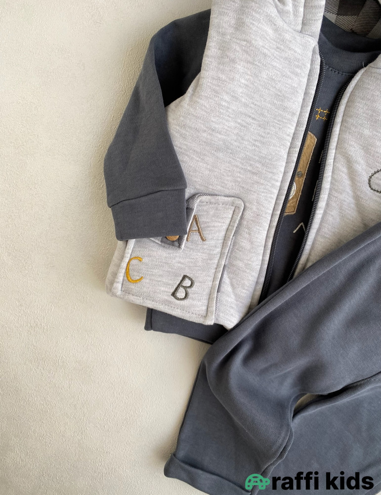 Dost olaq 3-lü dəst-türkiyə istehsalı pambıq uşaq geyimi|Raffikids