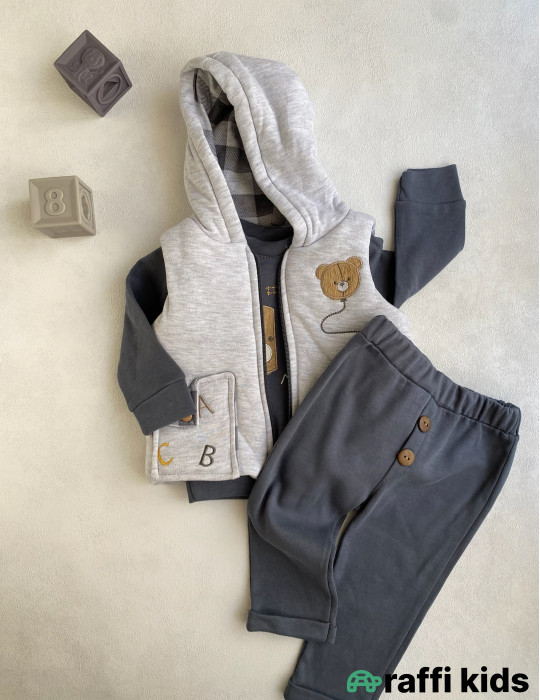 Dost olaq 3-lü dəst-türkiyə istehsalı pambıq uşaq geyimi|Raffikids