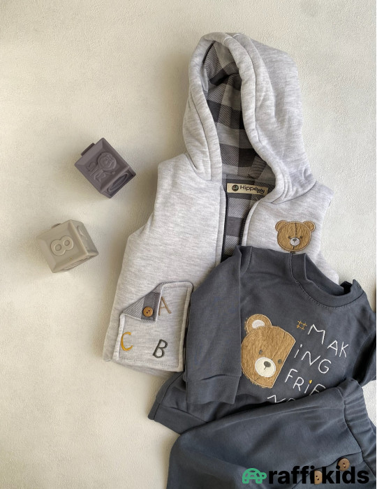 Dost olaq 3-lü dəst-türkiyə istehsalı pambıq uşaq geyimi|Raffikids