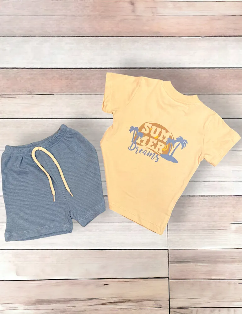 0-18 aylıq uşaqlar üçün yay sezon qisaqol sortik dəsti | sun and surf