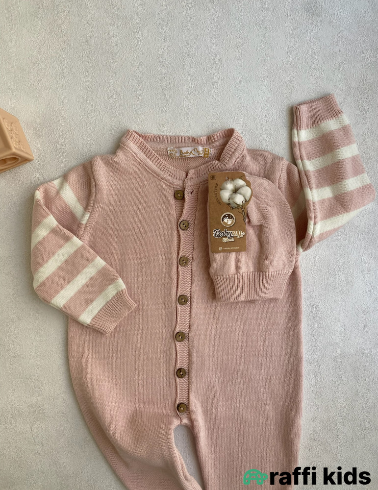 Pambıq toxunma çəhrayı papaqlı tulum - türkiyə istehsalı |Raffikids