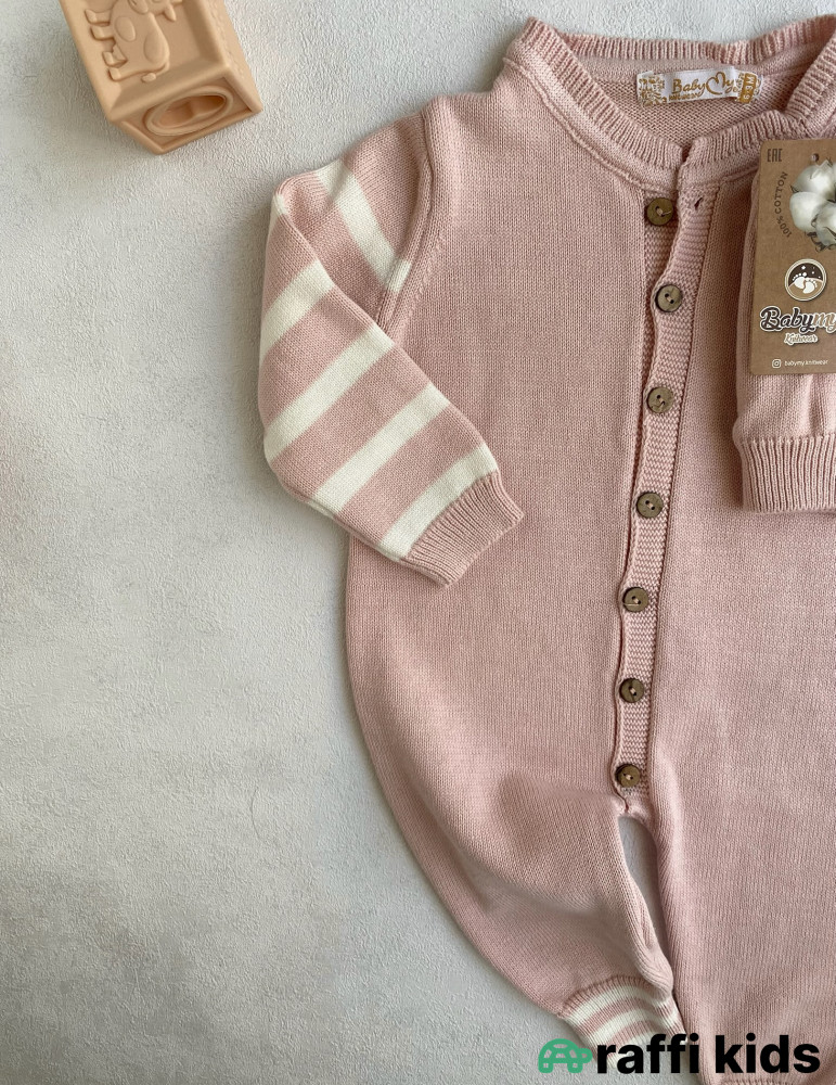 Pambıq toxunma çəhrayı papaqlı tulum - türkiyə istehsalı |Raffikids