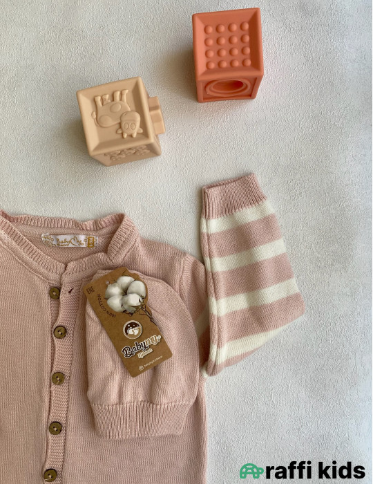 Pambıq toxunma çəhrayı papaqlı tulum - türkiyə istehsalı |Raffikids