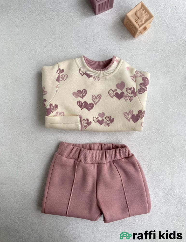 Lavanda 2-li dəst-Türkiyə istehsalı pambıq uşaq geyimi|Raffikids