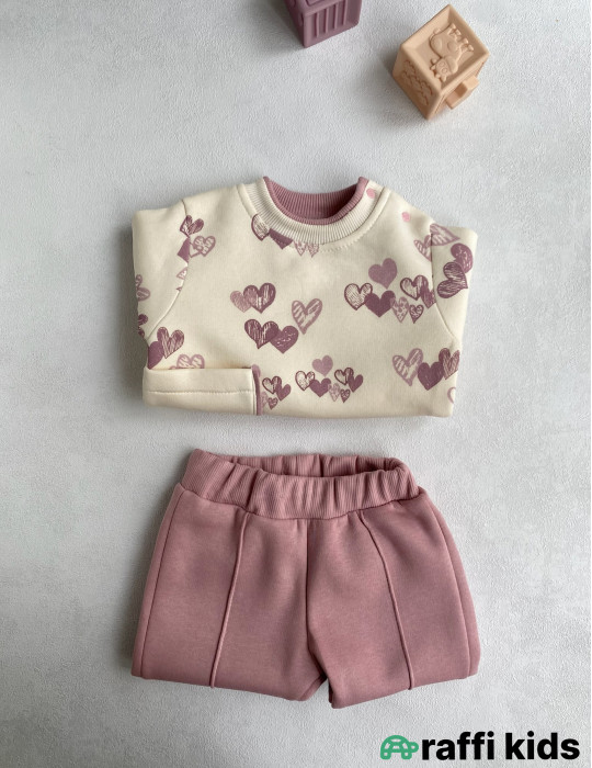 Lavanda 2-li dəst-Türkiyə istehsalı pambıq uşaq geyimi|Raffikids