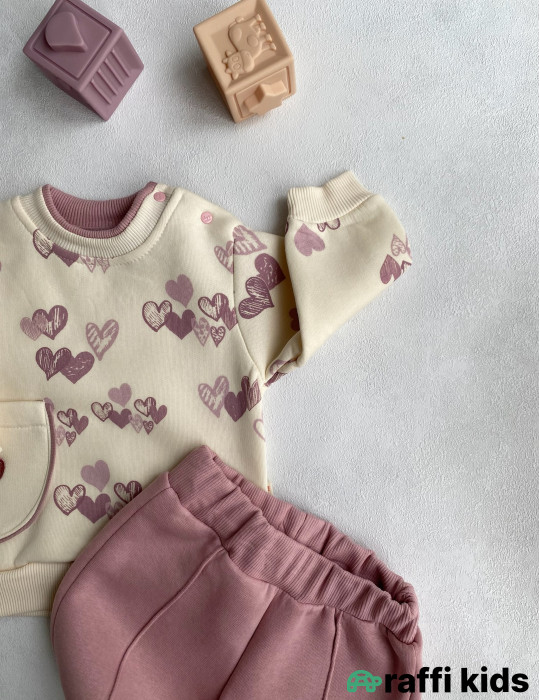 Lavanda 2-li dəst-Türkiyə istehsalı pambıq uşaq geyimi|Raffikids