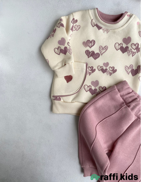 Lavanda 2-li dəst-Türkiyə istehsalı pambıq uşaq geyimi|Raffikids