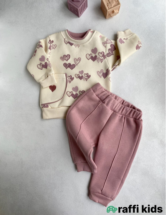 Lavanda 2-li dəst-Türkiyə istehsalı pambıq uşaq geyimi|Raffikids