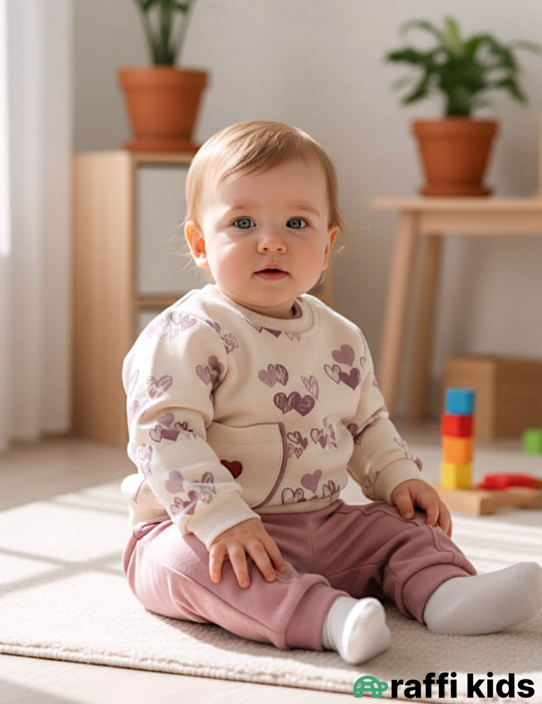 Lavanda 2-li dəst-Türkiyə istehsalı pambıq uşaq geyimi|Raffikids