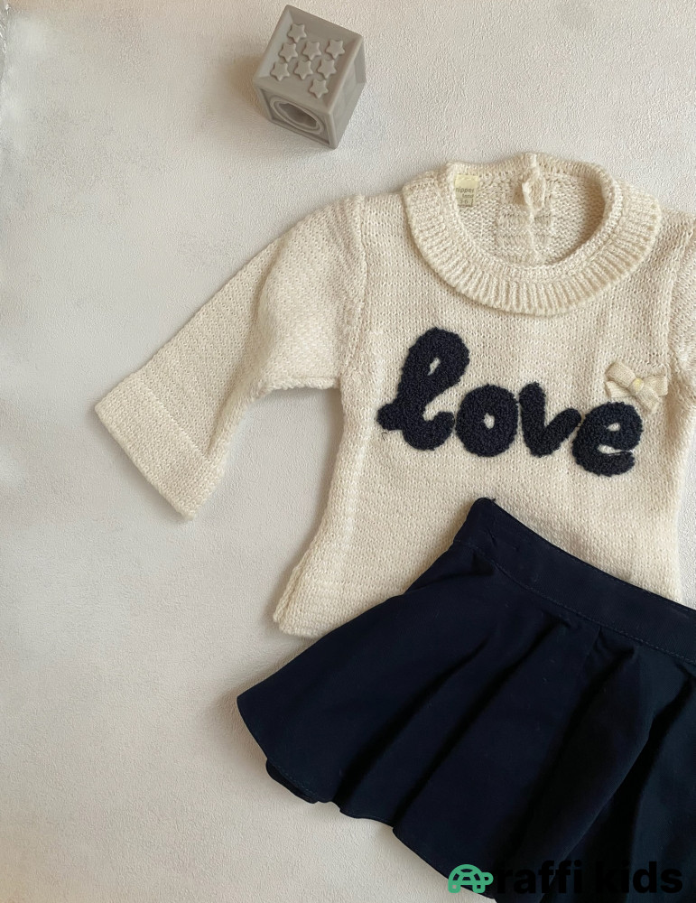 Love 2-li ətək dəst  -Türkiyə istehsalı pambıq uşaq geyimi|Raffi Kids