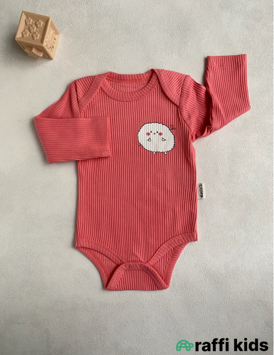 Çəhrayı buludlar 3-lü uzunqol body set -Türkiyə istehsalı pambıq uşaq geyimi|Raffi Kids