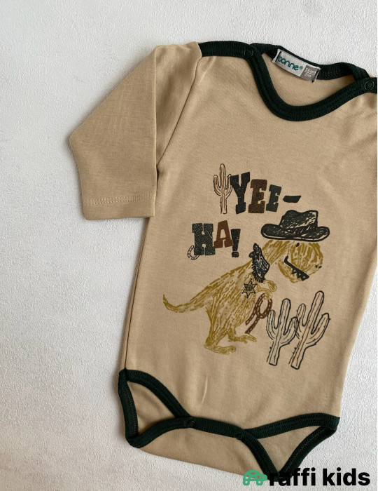 Yeah dino uzunqol body-Türkiyə istehsalı pambıq uşaq geyimi|Raffikids