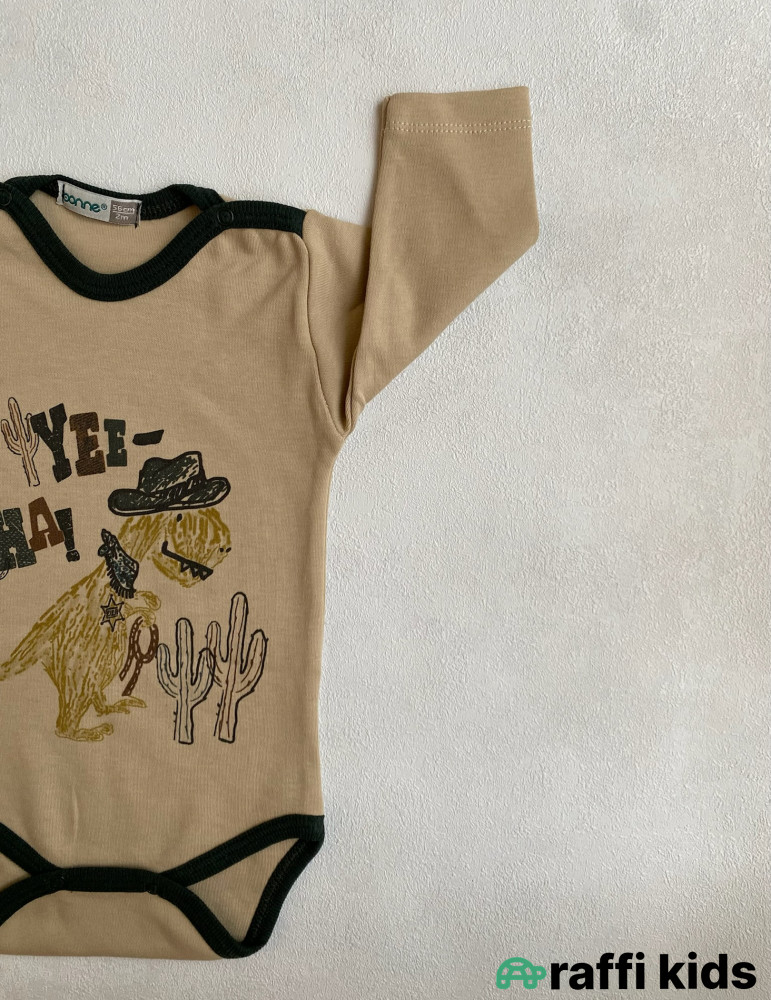 Yeah dino uzunqol body-Türkiyə istehsalı pambıq uşaq geyimi|Raffikids