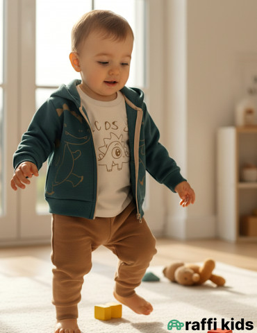 Little dino 3-lü dəst -Türkiyə istehsalı pambıq uşaq geyimi|Raffi Kids