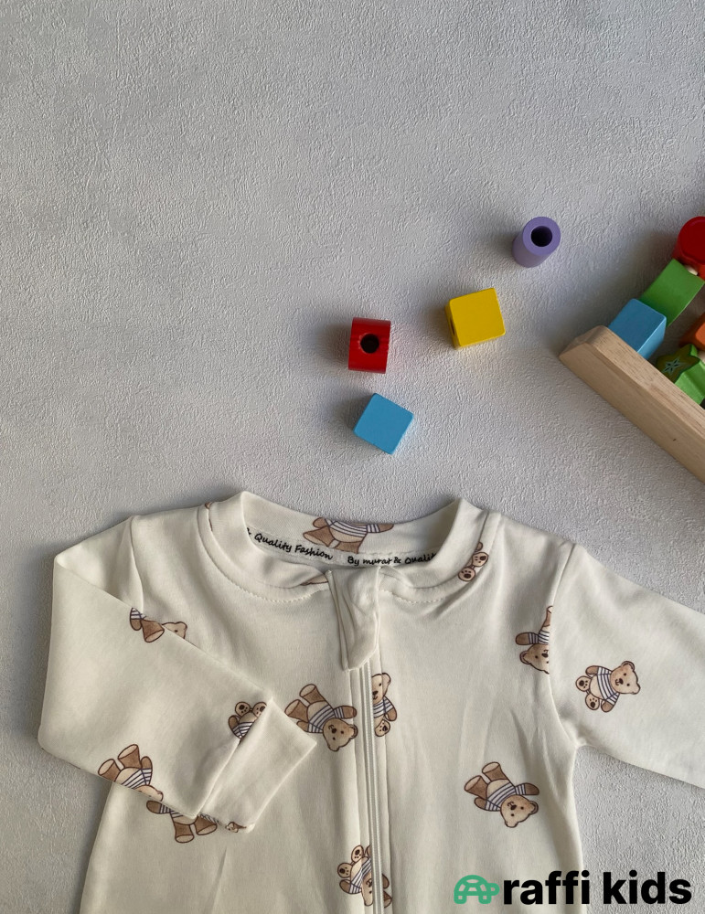 Mini ayılar tulum-Türkiyə istehsalı pambıq uşaq geyimi|Raffi Kids