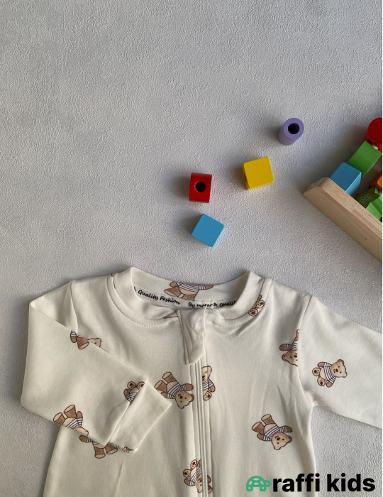 Mini ayılar tulum-Türkiyə istehsalı pambıq uşaq geyimi|Raffi Kids
