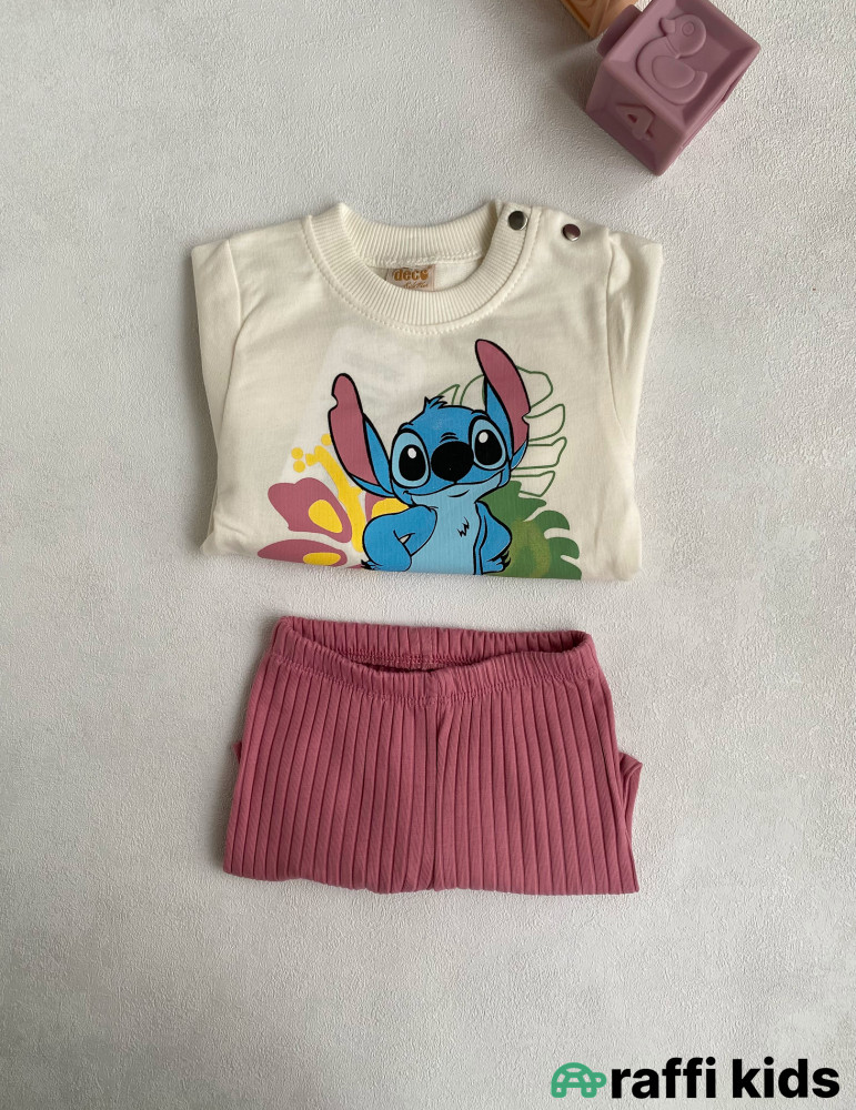 Dostum stitch 2-li dəst -Türkiyə istehsalı pambıq uşaq geyimi|Raffi Kids