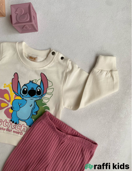 Dostum stitch 2-li dəst -Türkiyə istehsalı pambıq uşaq geyimi|Raffi Kids