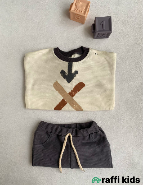 Cedric 2-li dəst -Türkiyə istehsalı pambıq uşaq geyimi|Raffi Kids