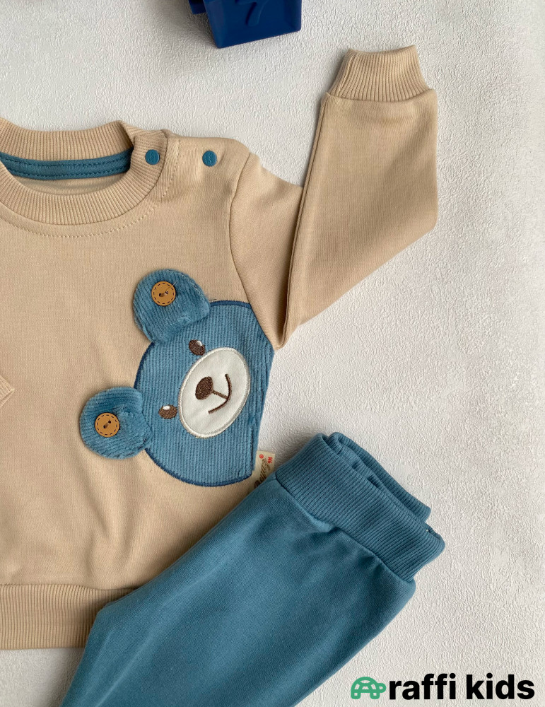 Hi bear 2-li dəst -Türkiyə istehsalı pambıq uşaq geyimi|Raffi Kids