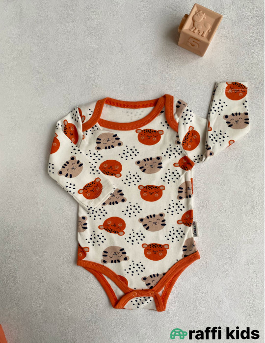 Balaca pələng 3-lü uzunqol body set -Türkiyə istehsalı pambıq uşaq geyimi|Raffi Kids