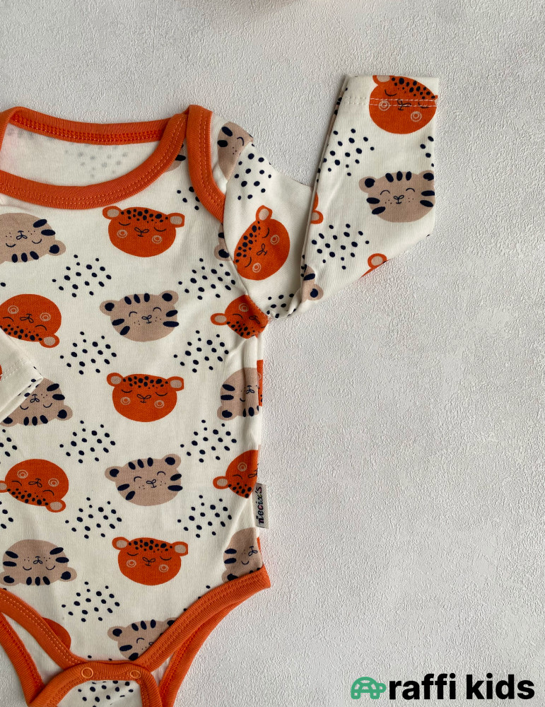 Balaca pələng 3-lü uzunqol body set -Türkiyə istehsalı pambıq uşaq geyimi|Raffi Kids