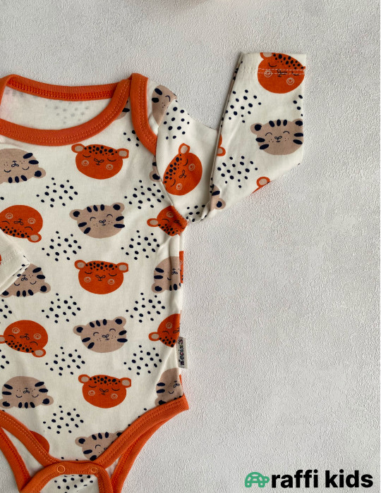 Balaca pələng 3-lü uzunqol body set -Türkiyə istehsalı pambıq uşaq geyimi|Raffi Kids