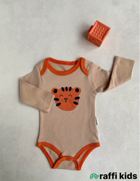 Balaca pələng 3-lü uzunqol body set -Türkiyə istehsalı pambıq uşaq geyimi|Raffi Kids