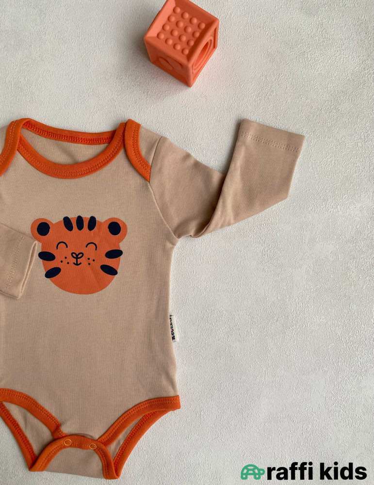 Balaca pələng 3-lü uzunqol body set -Türkiyə istehsalı pambıq uşaq geyimi|Raffi Kids