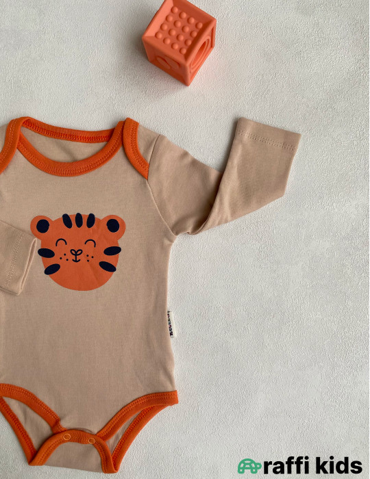 Balaca pələng 3-lü uzunqol body set -Türkiyə istehsalı pambıq uşaq geyimi|Raffi Kids