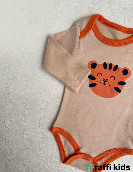 Balaca pələng 3-lü uzunqol body set -Türkiyə istehsalı pambıq uşaq geyimi|Raffi Kids
