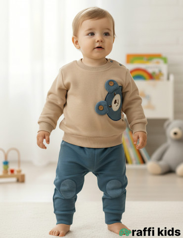 Hi bear 2-li dəst -Türkiyə istehsalı pambıq uşaq geyimi|Raffi Kids