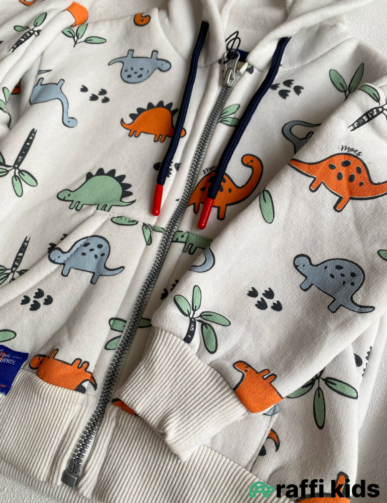 Dinosaurs hoody 2-li dəst -türkiyə istehsalı pambıq uşaq geyimi|Raffikids