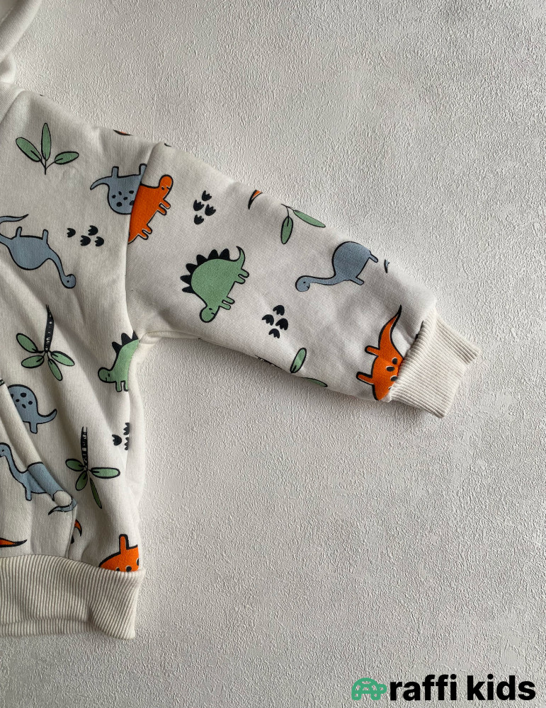 Dinosaurs hoody 2-li dəst -türkiyə istehsalı pambıq uşaq geyimi|Raffikids