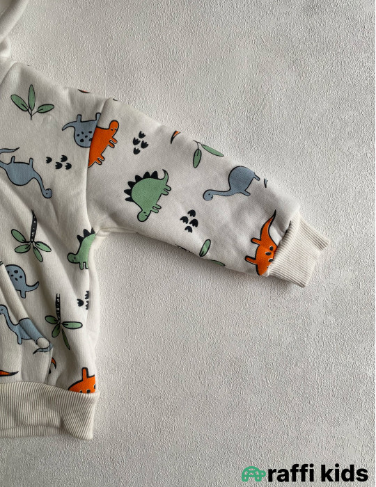 Dinosaurs hoody 2-li dəst -türkiyə istehsalı pambıq uşaq geyimi|Raffikids