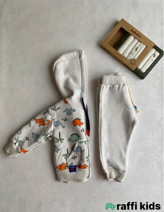 Dinosaurs hoody 2-li dəst -türkiyə istehsalı pambıq uşaq geyimi|Raffikids