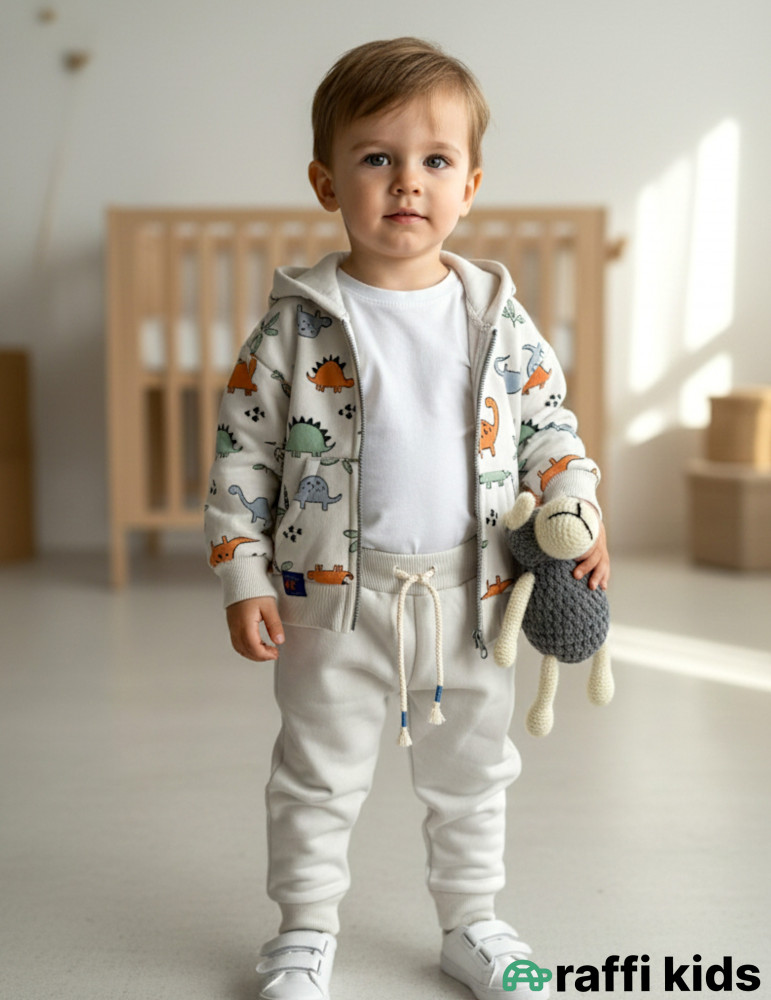 Dinosaurs hoody 2-li dəst -türkiyə istehsalı pambıq uşaq geyimi|Raffikids