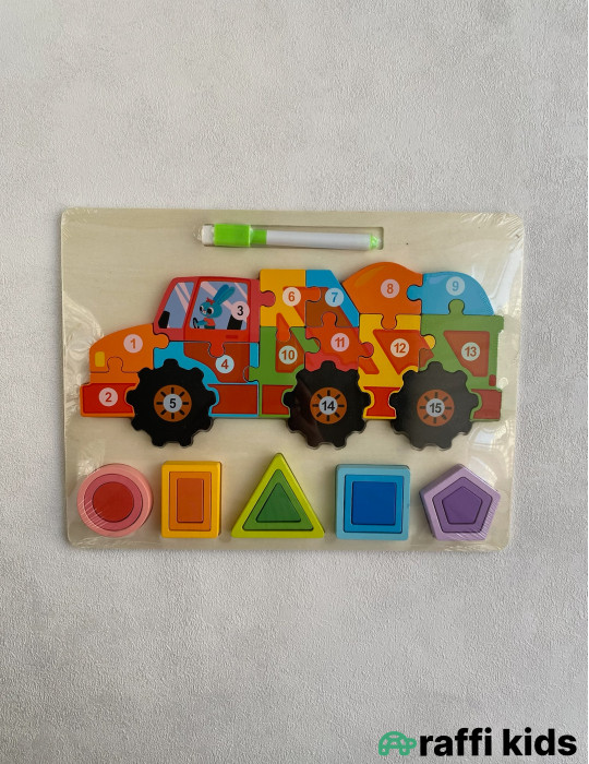 Taxta maşın və figurlar puzzle|Raffi Kids