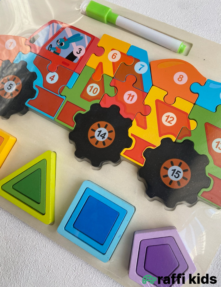 Taxta maşın və figurlar puzzle|Raffi Kids