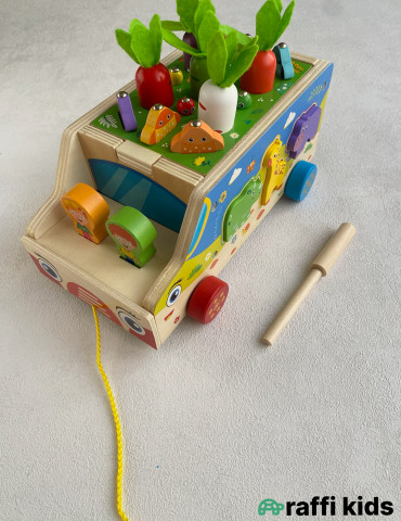 Taxta fermer maşını kök və balıqlarla|Raffi Kids 2