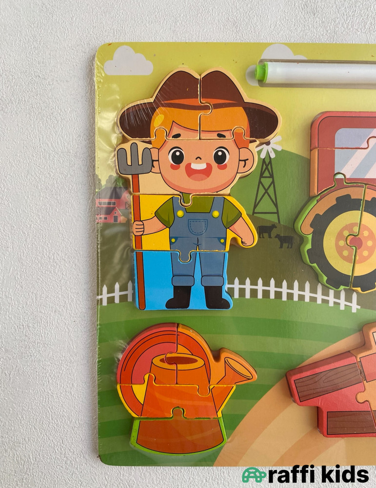 Fermer Taxta Puzzle – Uşaqlar üçün Təhsil Oyuncağı|Raffi Kids