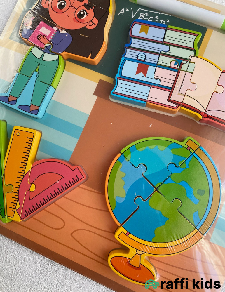 Müəllimə Taxta Puzzle – Uşaqlar üçün Təhsil Oyuncağı|Raffi Kids