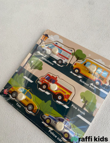 Maşınlar Taxta Puzzle – Uşaqlar üçün Maarifləndirici Oyuncaq|Raffi Kids 2