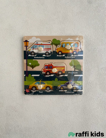 Maşınlar Taxta Puzzle – Uşaqlar üçün Maarifləndirici Oyuncaq|Raffi Kids