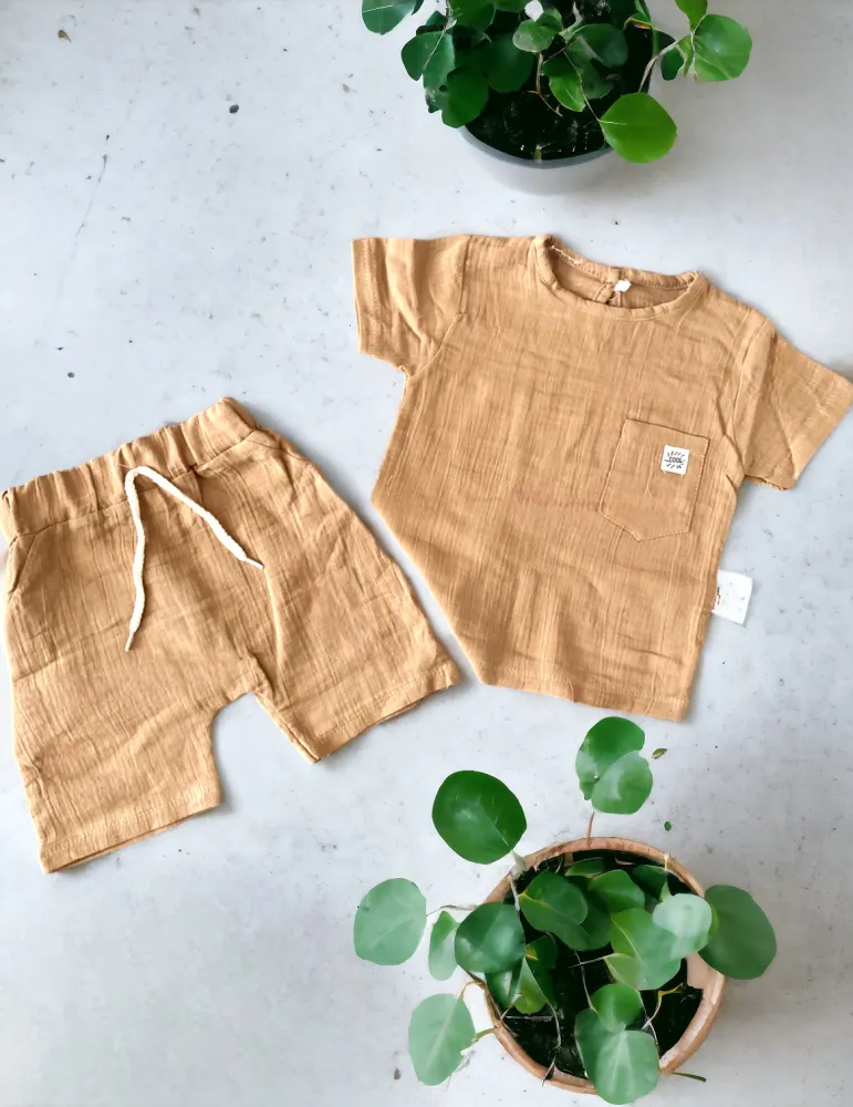 0-18 aylıq uşaqlar üçün yay sezon qisaqol sortik dəsti | sun and surf