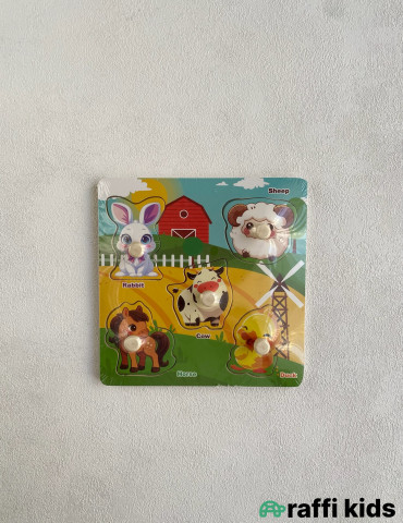 Heyvanlar Taxta Puzzle – Uşaqlar üçün Maarifləndirici Oyuncaq | Raffi Kids