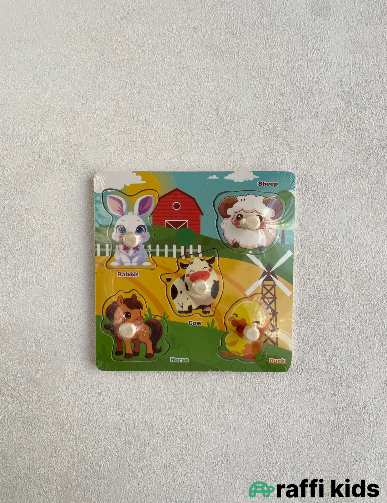 Heyvanlar Taxta Puzzle – Uşaqlar üçün Maarifləndirici Oyuncaq | Raffi Kids