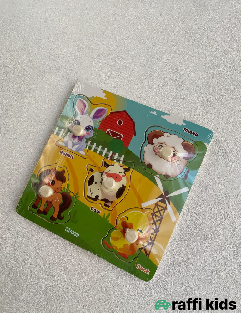 Heyvanlar Taxta Puzzle – Uşaqlar üçün Maarifləndirici Oyuncaq | Raffi Kids